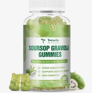 Sugar Free Soursop Oil Graviola Sea Moss Gummies - Support Digestive Sleep Skin Health, Immunity & Antioxidant - Guanabana Fruit with Sea Moss, 150mg Black Seed Oil Organic Non-GMO Vegan