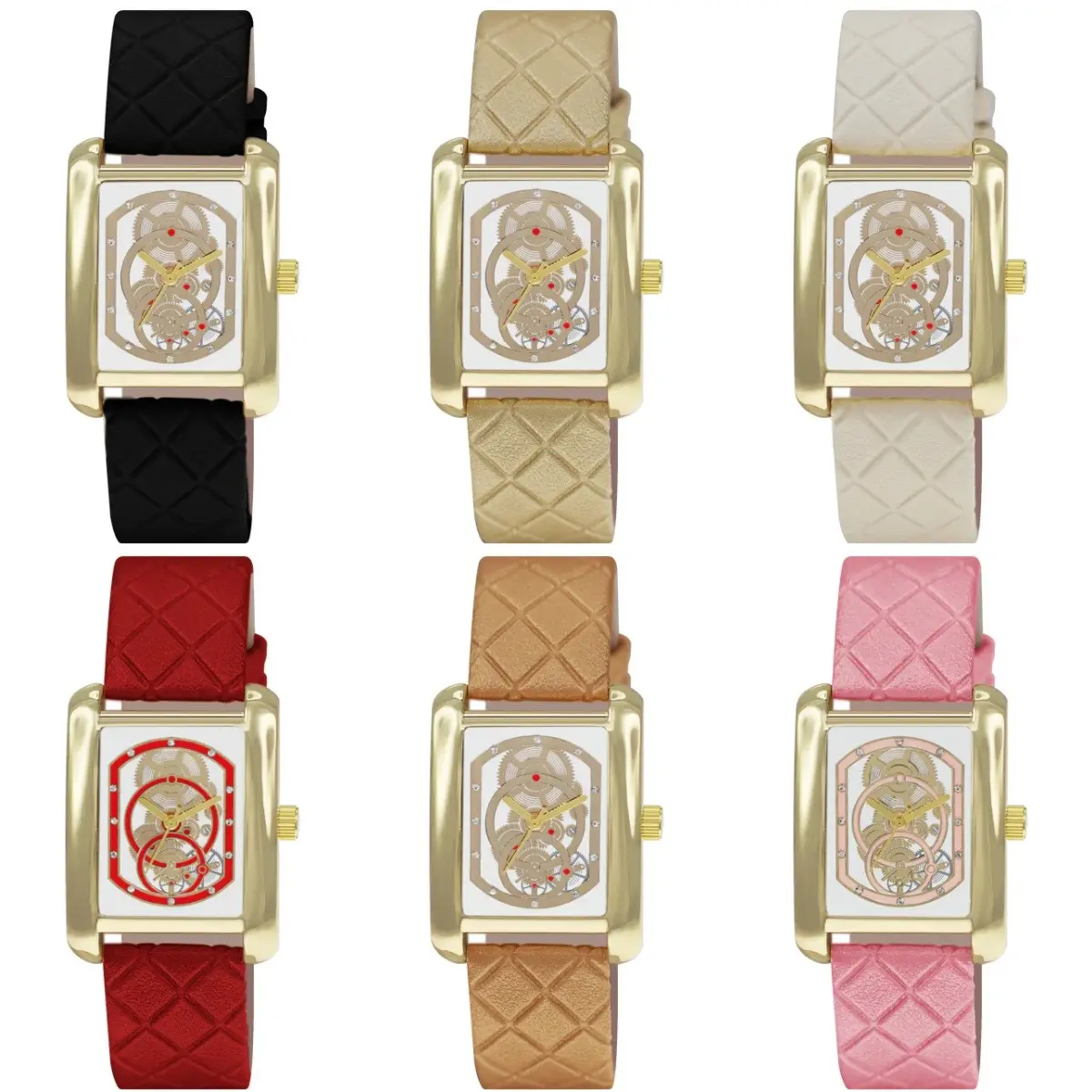 38mm Montres Carlo Women Luxury Fashion Vegan Leather Quartz Dress Watch Wrist Casual Analog