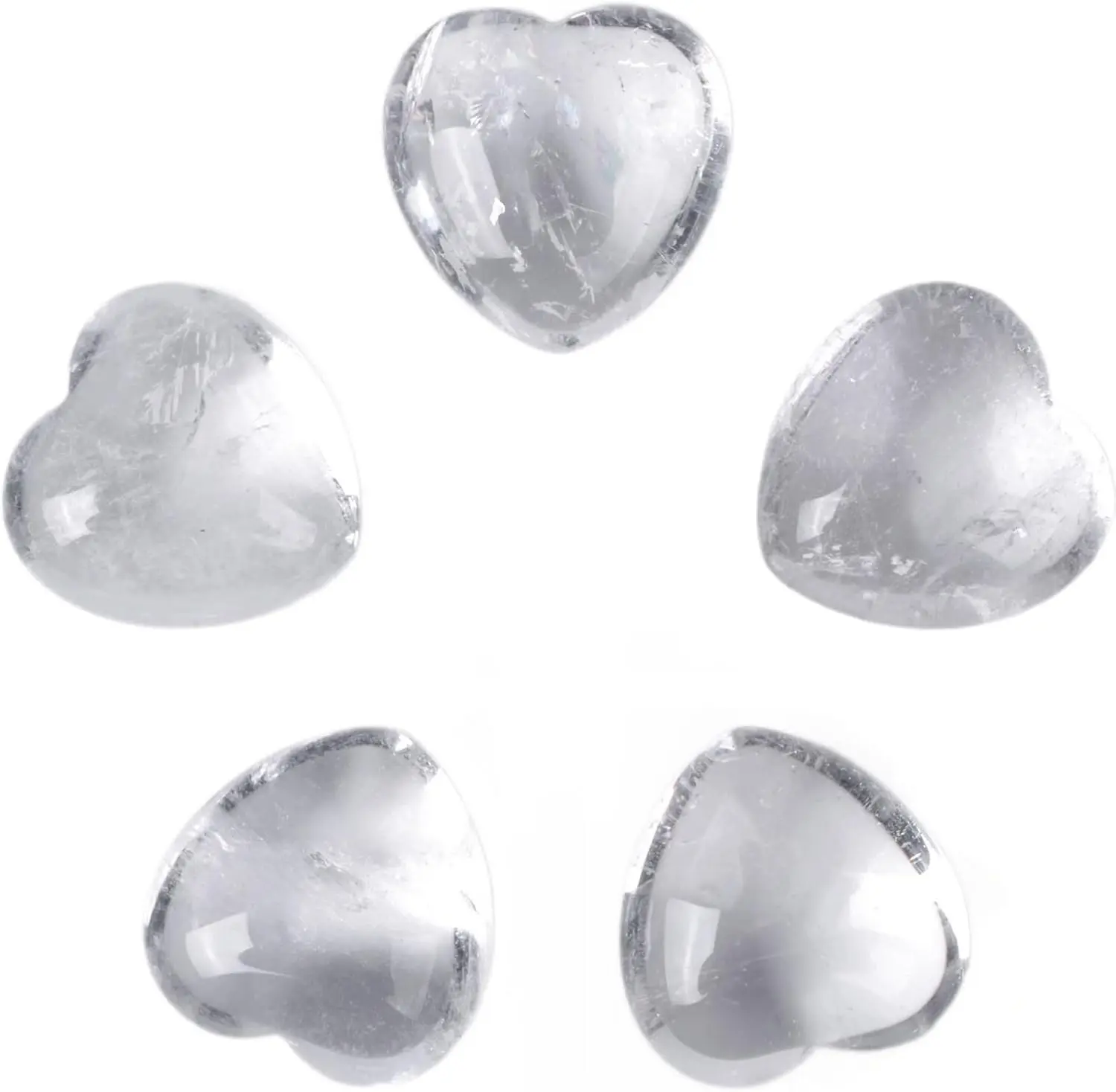 4~7 Counts Heart Shape Clear Quartz Crystal Reiki Crytsal Healing Stone Home Decor From IG Crystal
