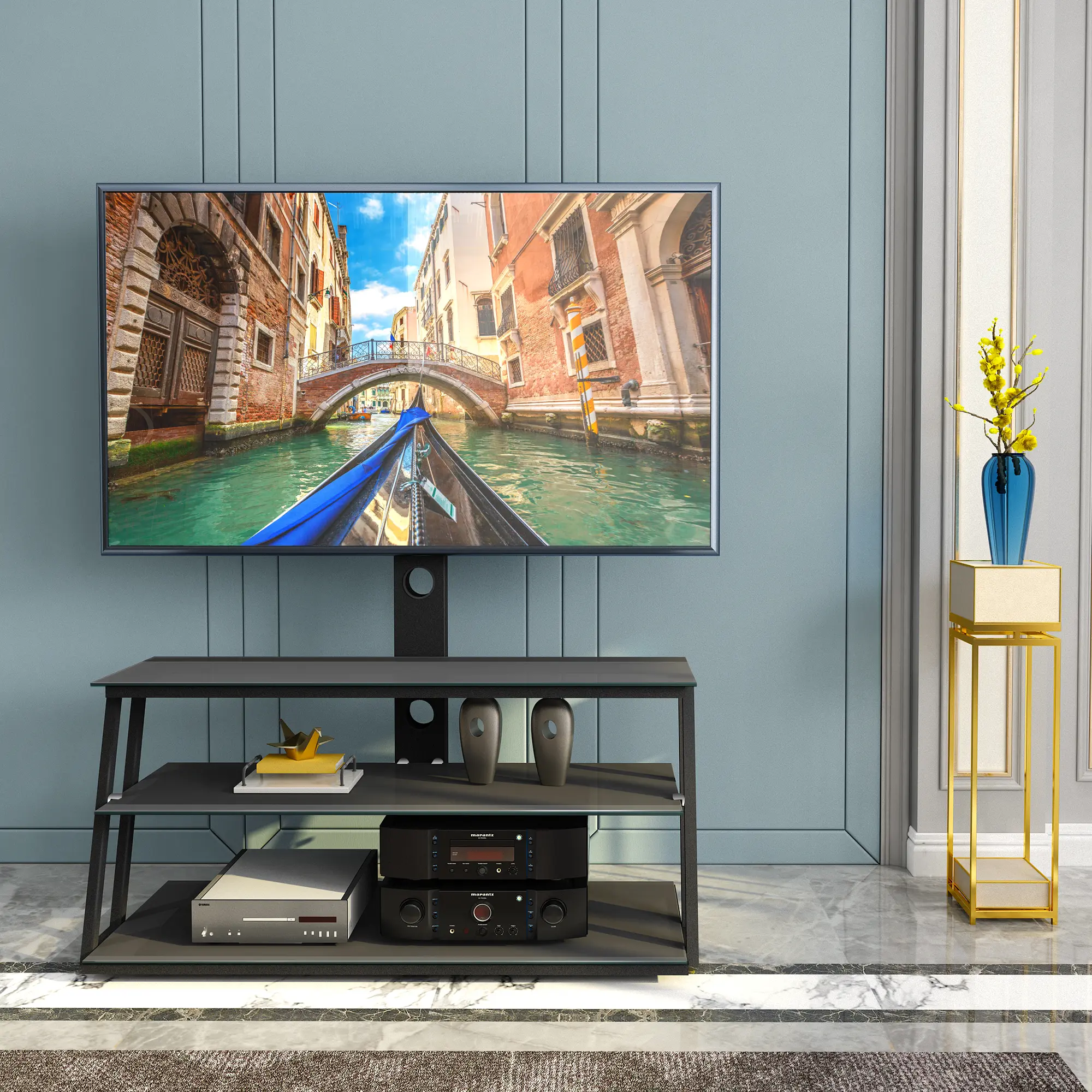 Black with 3 stands style 2