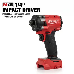 Milwaukee M18 FID3 18V Cordless Impact Driver, 1/4 Inch Hex Drive, Max 300Nm Torque, Multi-speed Adjustable 0-3900RPM & 0-4400IPM, High Power Electric Screwdriver for Furniture Assembly, Mechanical Installation & Daily Jobsite Fastening job site