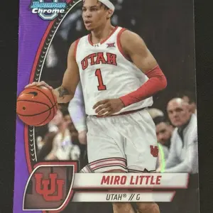 BASKETBALL - 2024-25 Bowman University Chrome- Miro Little Purple Lava Refractor #79 Utah sports  cards