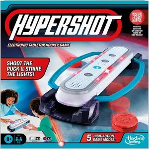 Hypershot Electronic Tabletop Hockey Game 5 Games in 1 Fast Action Music Lights Sounds Fun Family Board Game for Kids Ages 8+ 1-2 Players Easy to Learn Tabletop Game Birthday Holiday Gift Party Game