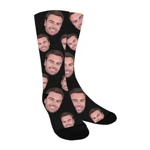 BARLEY ONE Click “Shop Chat”, Send Photos, Custom Face Socks with Picture Personalized Unisex Funny Crew Socks for Men Women High-Tech Printing Comfortable Stretchy Socks Perfect Gifts for Christmas Birthday, 02