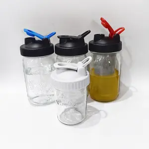Wide Mouth Mason Jar Lid, Flip Top Sealed Cap, Lemon Coffee Tea Jam Oatmeal Mason Bottle Cover, Durable Leak-Proof Design