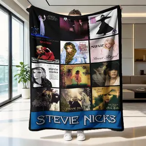 Stevie Nicks Patchwork Flannel Blanket, Collage Flannel Blanket, Flannel Throw Blanket, Soft Skin-Friendly Warmth, Ideal for Sofa Bedroom Nap, Multi-Scene Use, Cozy and Comfortable