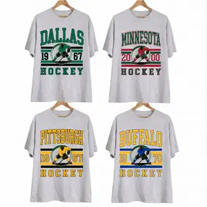 Retro Ice Hockey Sport Grey Tshirt | Vintage Graphic Crewneck | American Sports Style PTS