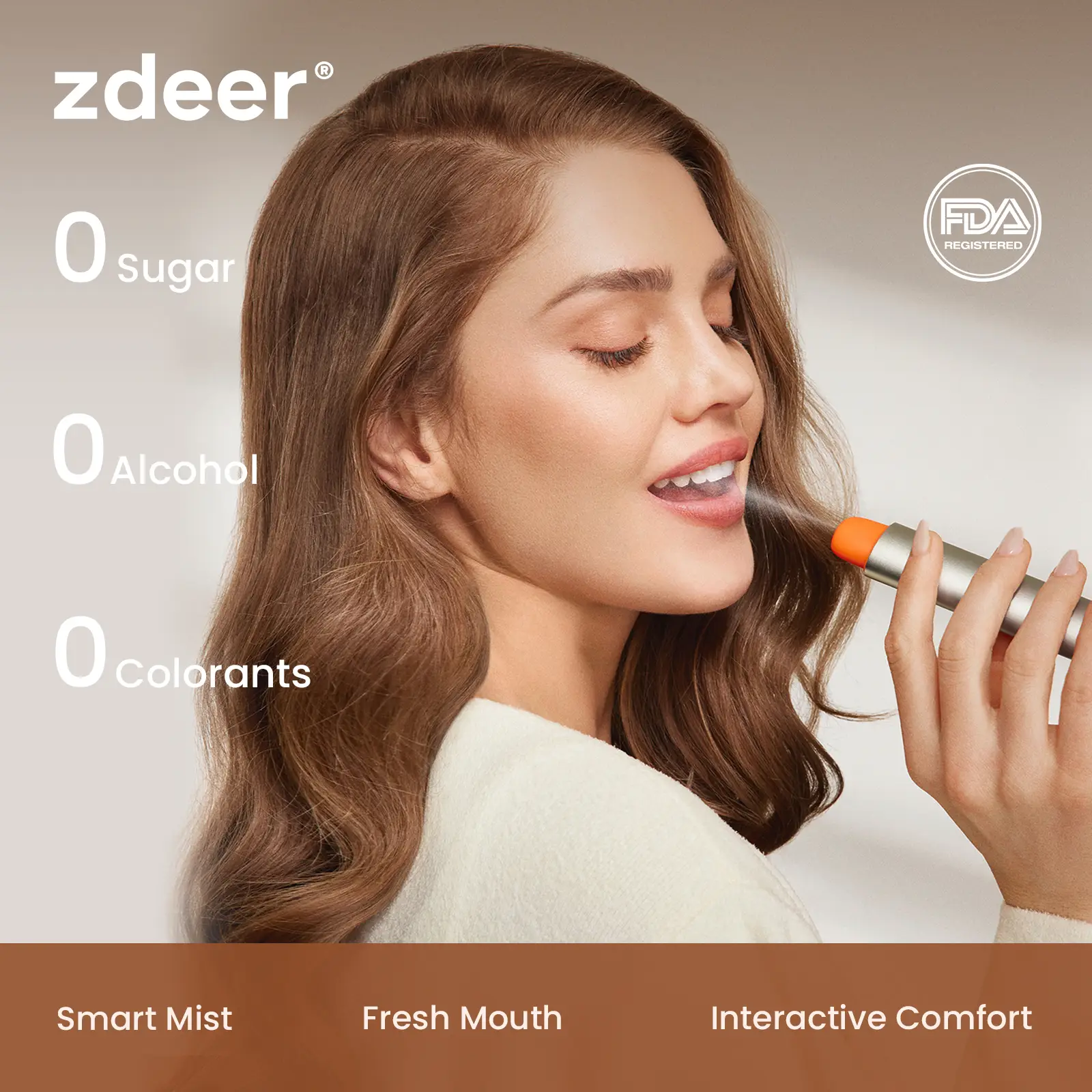 ZDEER Smart Electric Oral Spray - Mouth Spray Fresh Breath, Rechargeable, Alcohol Free, Outdoorfun Clean Cleansing Comfort magnetic kissingspray f