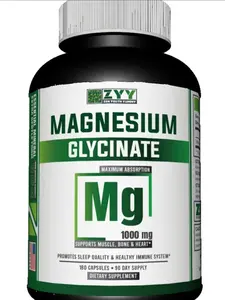 ZYY Magnesium Glycinate, 1000mg Chelated Maximum Strength, Non-GMO, Free of Gluten, Dairy & Soy, Promotes Restful Sleep & Relaxation, Supports Muscle, Bone, Joint, Brain & Heart Health, Relieves Stress