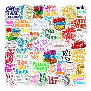 50 Creative English Phrases Stickers, Suitable for Scrapbooks, Journals, Laptops, Water Bottles, Cars, and Other Faith-Based Designs – Gifts with Positive Messages.