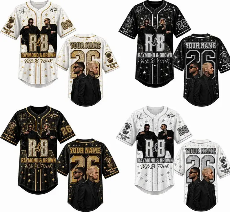 Style Brown and U Raymon and Brown R&B Tour Baseball Jersey gift for true fans