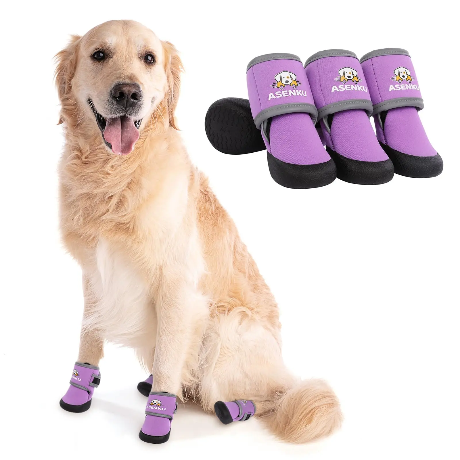 Waterproof Dog Boots — Reflective (4-Pack)
