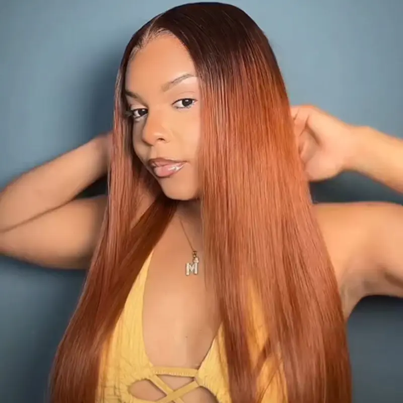 [New In M Shaped Hairline] West Kiss Glueless Honeyed Bliss Color Human Hair Wigs Straight 6x8 Lace Closure Wigs Pre Plucked Hair With M Hairline