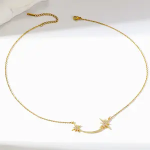 Star Smile Choker Best Friend Gift Dainty Gold Necklace