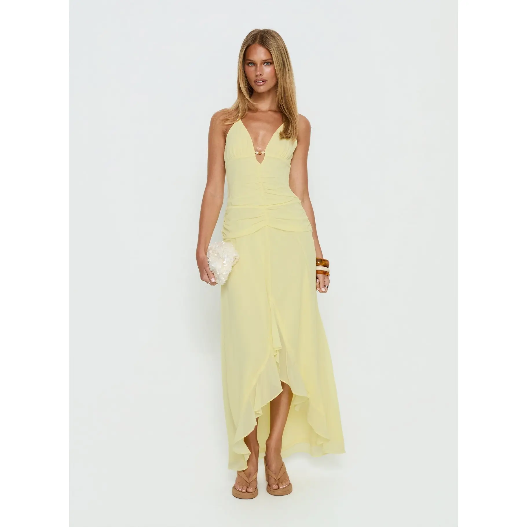 Roxine Asymmetrical Halter Maxi Dress Yellow - TikTok Shop Roxine Asymmetrical Halter Maxi Dress Yellow - TikTok Shop
