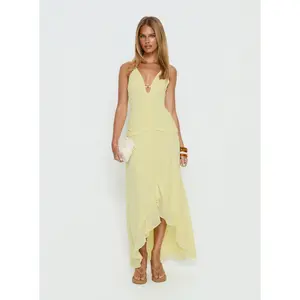 Roxine Asymmetrical Halter Maxi Dress Yellow