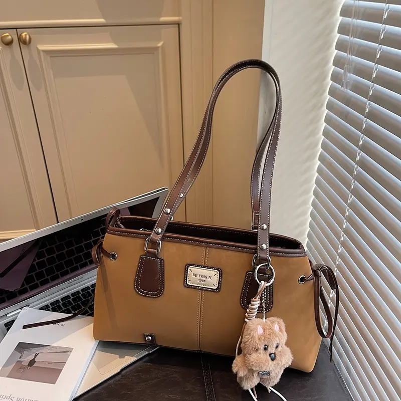 High-Value Fashion Large Capacity Shoulder Bag, Korean Trendy Unique Versatile Women's Bag, Fall Winter Commuter Underarm Bag, Pu Tote Satchel