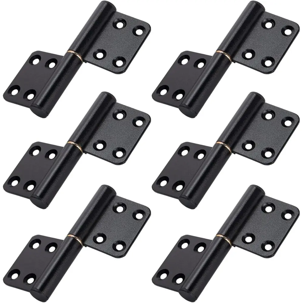 6pcs Offset Door Hinges, Flag-Shaped Door Hinges, Bathroom Door Hinges, Sliding Door Hinges with Removable Hinges, Removable Door Hinges