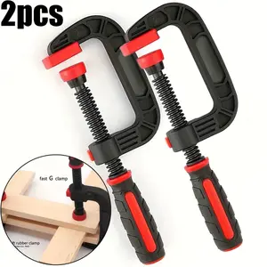 2pcs 7-Inch Heavy-Duty Spring Clamps - Unrelenting Grip with Powerful Clamping Force, Durable Reinforced Plastic Nylon Construction, Smooth Jaw Opening - Perfect for Woodworking, Gluing, and Crafting Projects