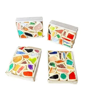 Crystal Mineral Set Mixed Crystal Raw Stone Specimen Shaker Gift Box Collection Rock Trinkets,Spiritual Balance Crystal