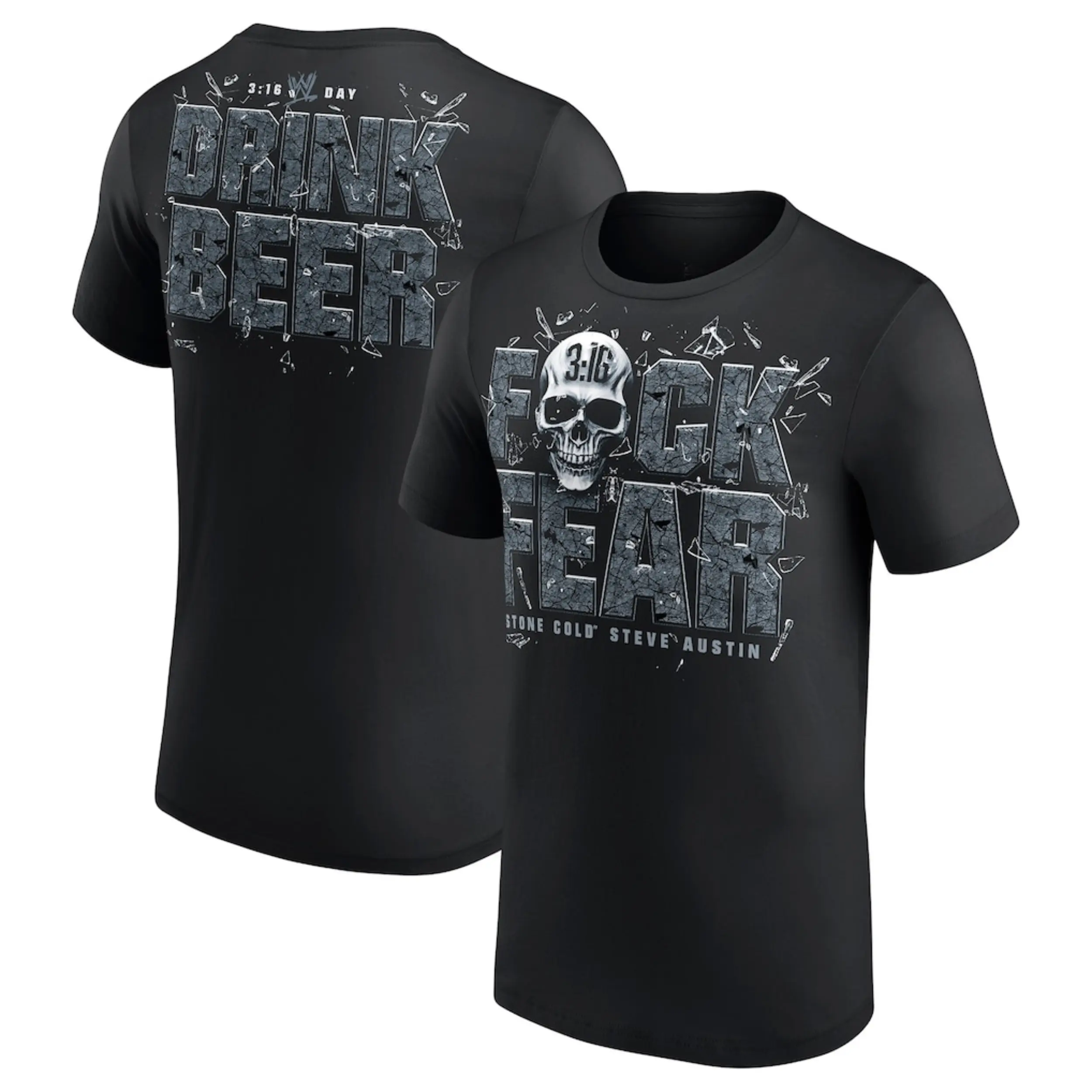 Retro Stone Cold Steve Austin 316 Day Drink Beer T-Shirt - Black, Gift for W-W-E Fans, High-Quality Print, Comfortable Cotton, Trending Us Streetwear, Menswear Tops Crewneck Shortsleeve