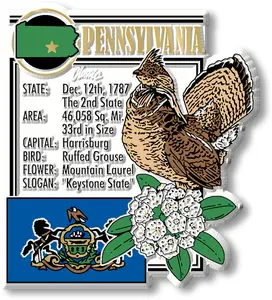 Pennsylvania State Montage Magnet by Classic Magnets, 2.8" x 3.2"