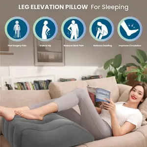 Leg Elevation Pillow Inflatable, Inflatable Wedge Pillow For Sleeping Leg Pillows For Sleeping Portable Leg Pillow For Swelling, After Surgery, Blood And Ankle Injury Supportive Memory Foam Ergonomic Memory Foam