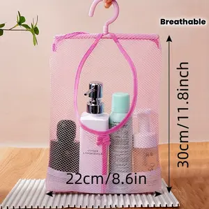 2 Pack Hanging Storage Bags, Multifunctional Storage Bag, Mesh Ventilated Organizer Pouches, Multi-Purpose Bathroom Shelf, Durable & Convenient Design