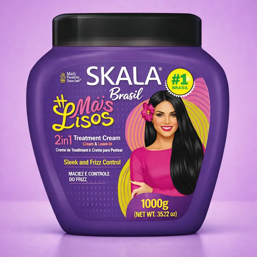 Skala 2-in-1 Treatment Cream & Leave-In, Hydrating Açaí Oil Blend Moisturizer for Silky Straight & Wavy Hair, Lightweight Frizz Control & Manageability, 1000g, Haircare, Nourished Hair