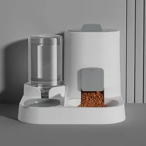 Integrated Cat Water Dispenser Food Feeder Set, Detachable and Washable 2-In-1 Indoor Cat Feeding Station, Easy Clean Pet Supplies, Automatic Gravity Feeder