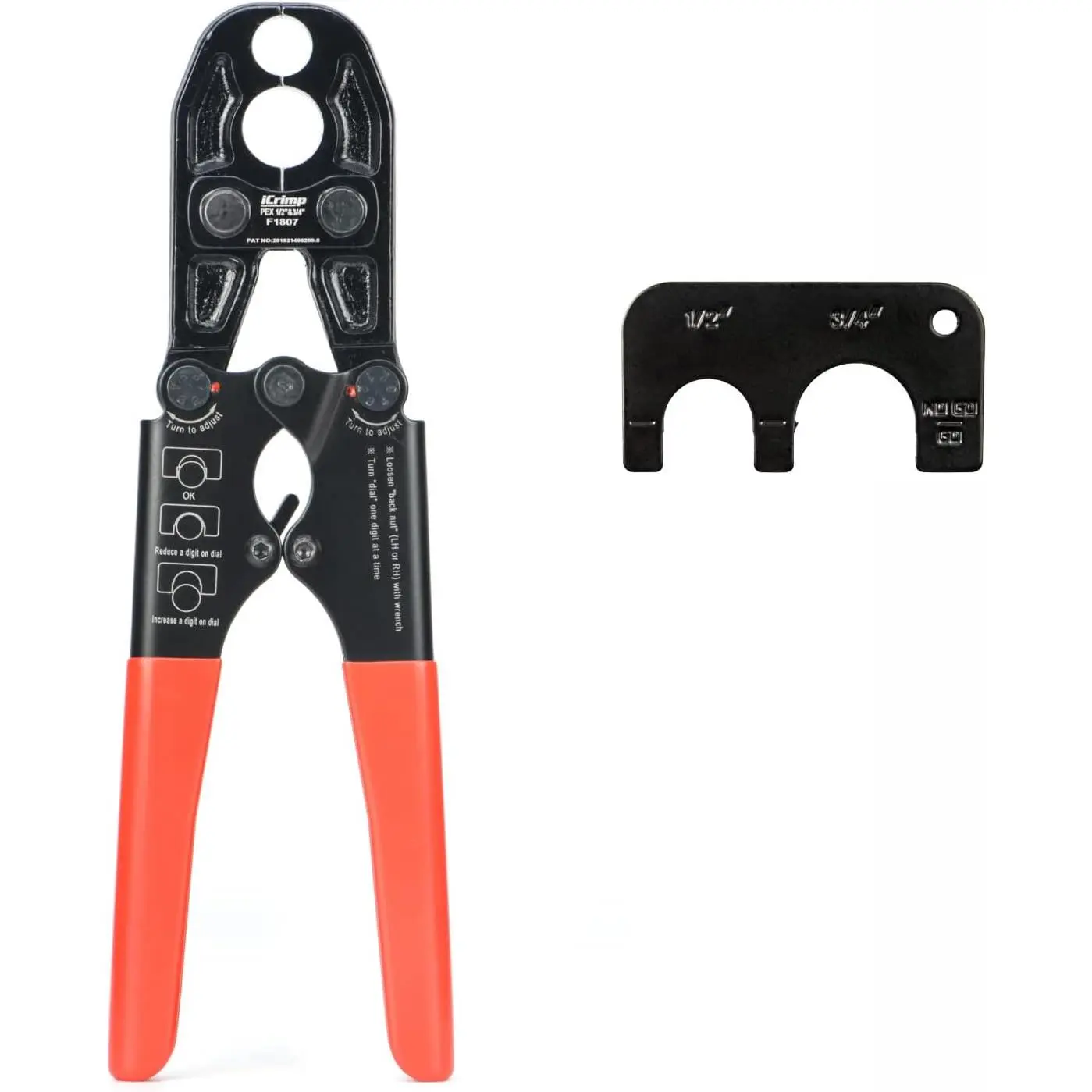 iCrimp PEX Pipe Copper Ring Crimping Tool Kit - 13" Combo Crimper DIY Tool, Multi-Sized Set for 3/8 in, 1/2 in, 3/4 in, 1 in Crimp Rings, PEX Compatibility, Meets F1807 Standard, Manufacturer Warranty