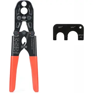 /iCrimp PEX Pipe Copper Ring Crimping Tool Kit for 3/8 in, 1/2 in, 3/4 in, 1 in Crimp Rings, Meets F1807 Standard (13" Combo PEX Crimper)