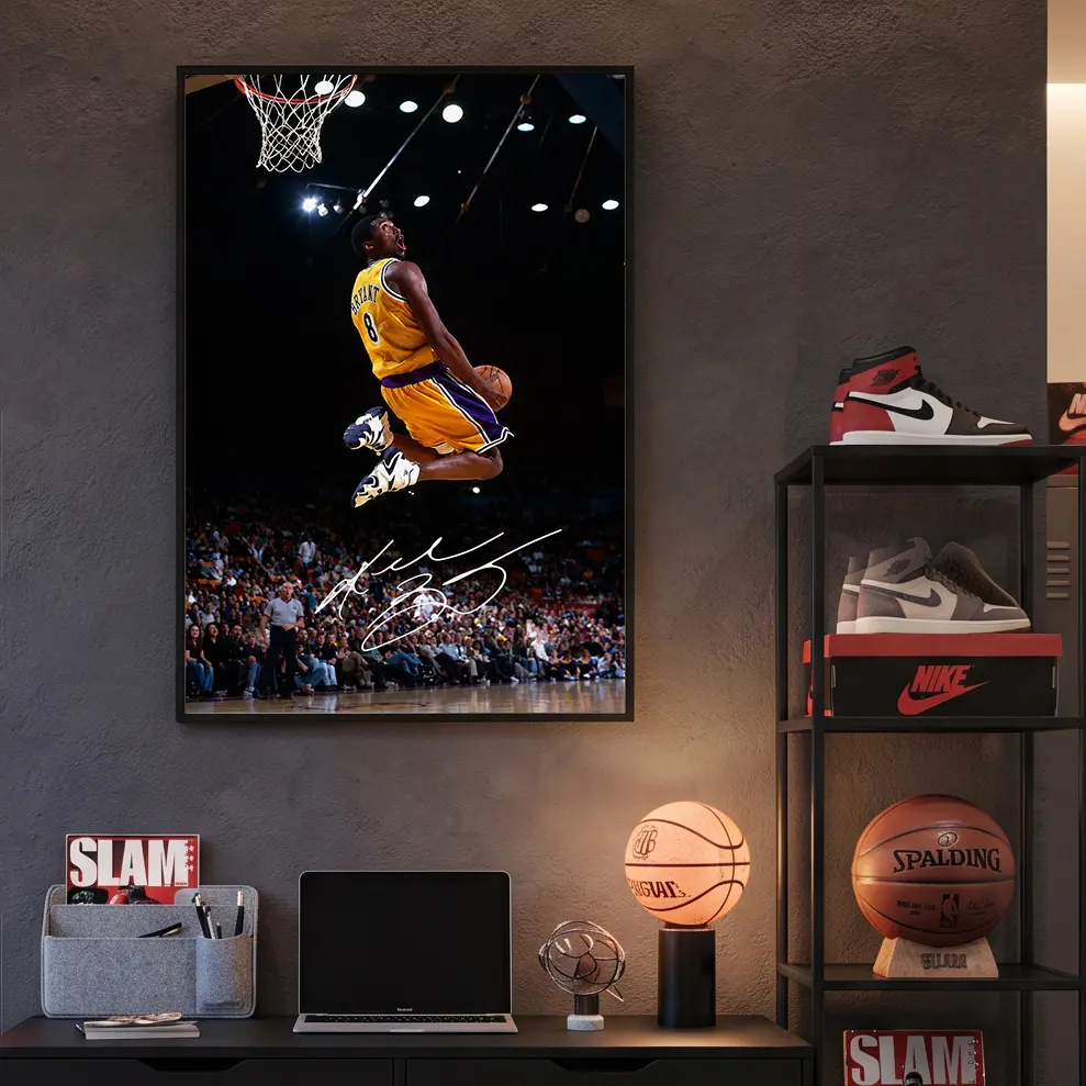 Kobe Bryant Dunk Posters Wall Art Paintings Canvas Wall Decor Motivational Poster For Boys' Bedroom