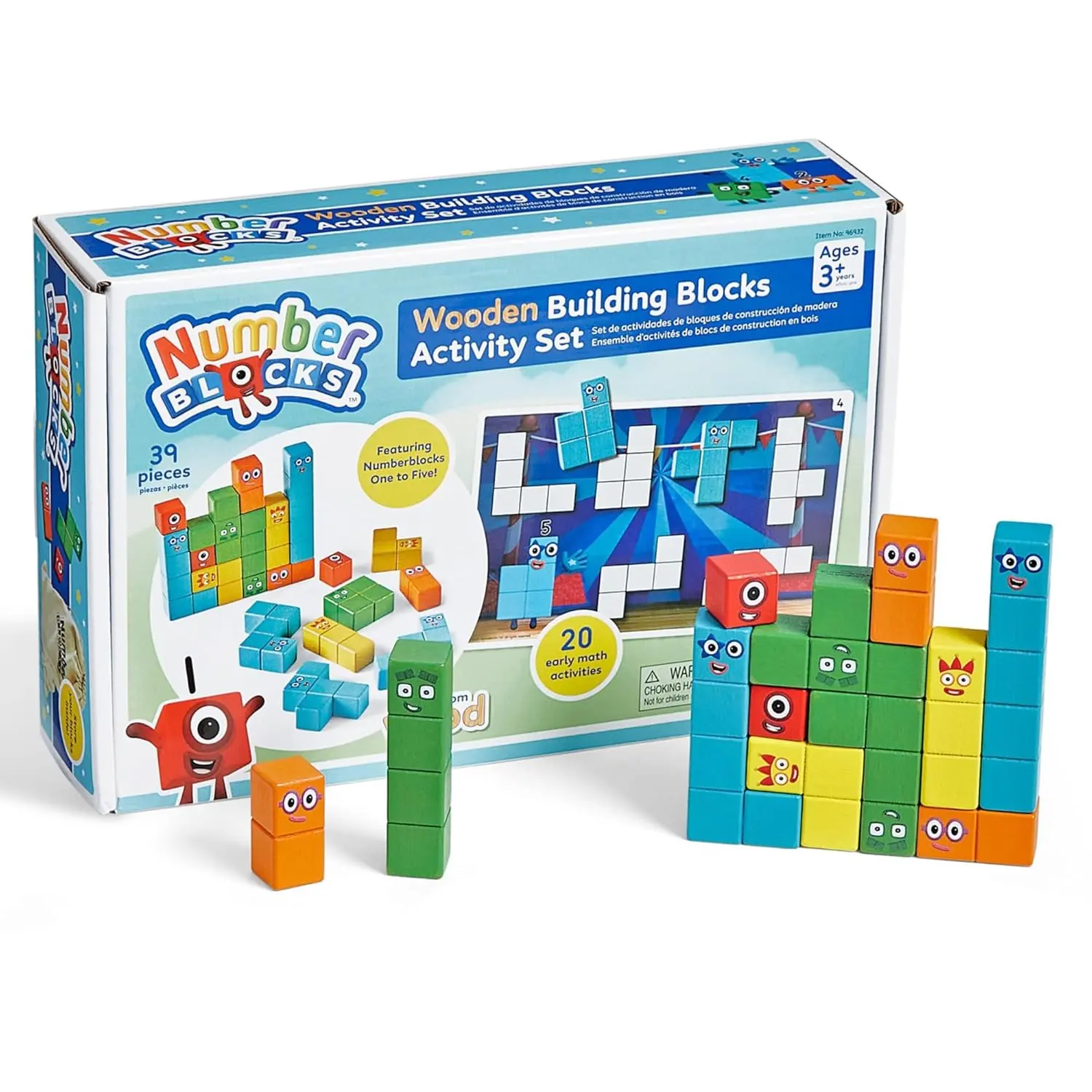 Numberblocks Wooden Building Blocks Activity Set, Wood Stacking Toy ...