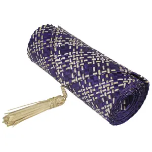 Table Runner Handwoven from Pandan Straw | Purple/Natural