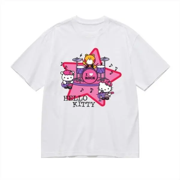 Sanrio Hello Kitty T Shirt Cotton Premium Graphic Tee Anime Streetwear Style Summer Vibe, Chic, Comfortable