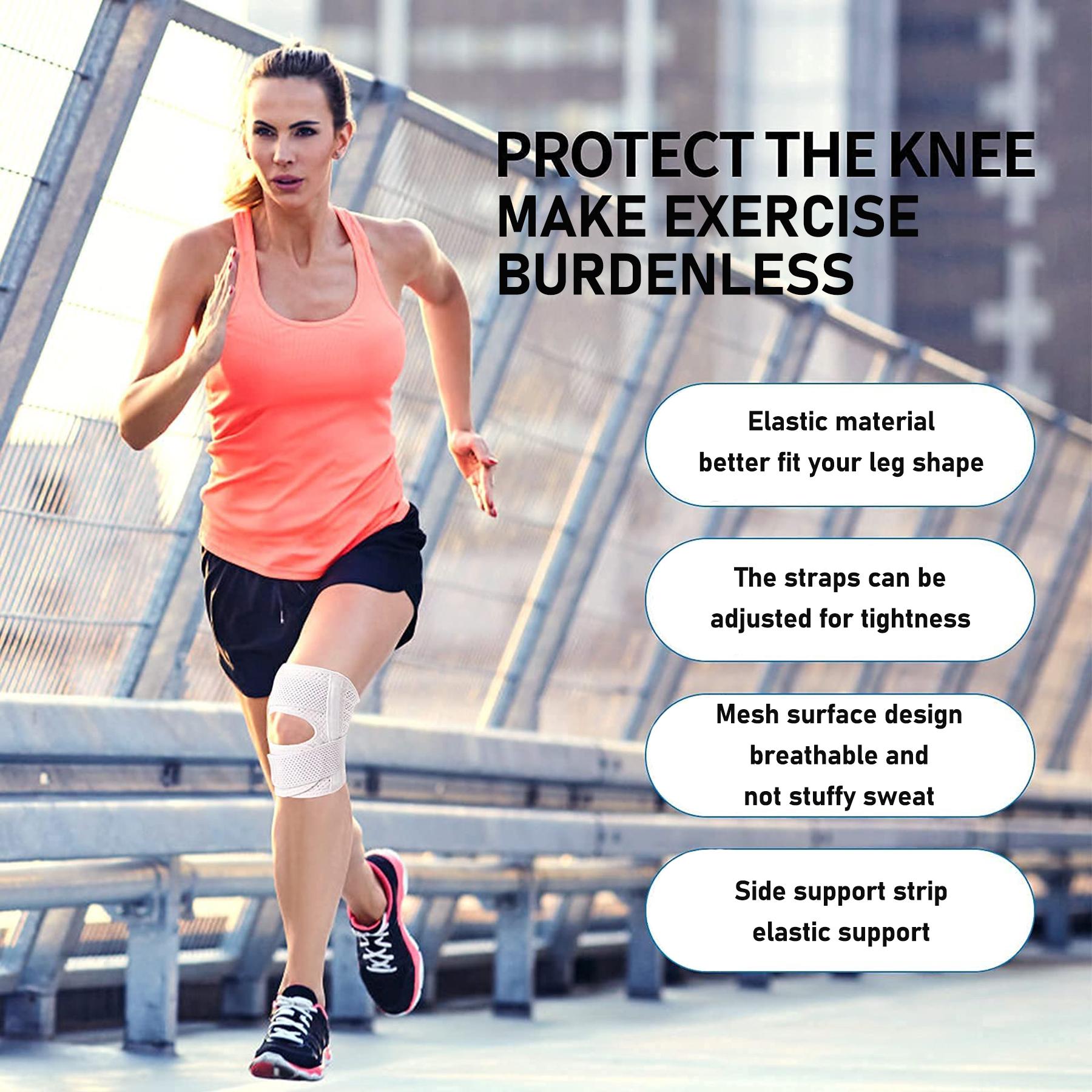 Sports protective gear for climbing and cycling, adjustable knee straps for patella and meniscus injuries, second-generation knee pads  Breathable Adjustable Knee Support Suitable for Men and Women with Sports Injuries