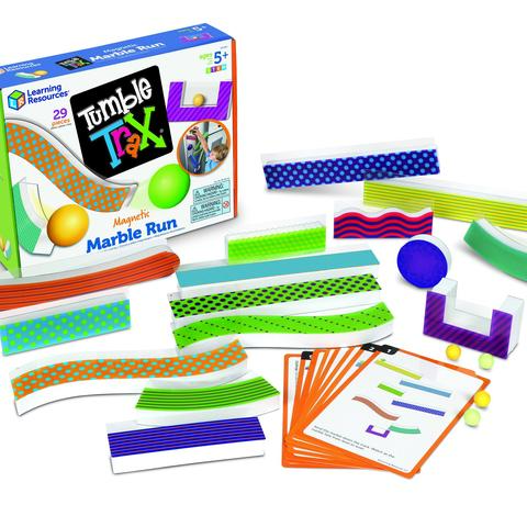 Learning Resources Tumble Trax Magnetic Marble Run,Montessori , Classroom Must Haves, Small Kinetic Magnets Balls, STEM Toys for Kids, Fine Motor Skills, Ages 5+ building toy