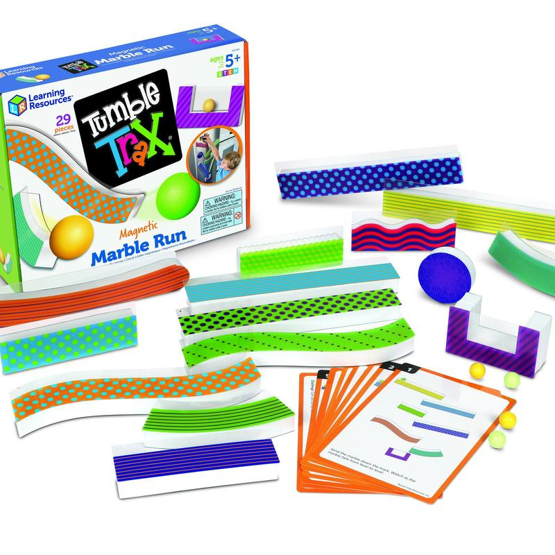 Learning Resources Tumble Trax Magnetic Marble Run,Montessori , Classroom Must Haves, Small Kinetic Magnets Balls, STEM Toys for Kids, Fine Motor Skills, Ages 5+ building toy