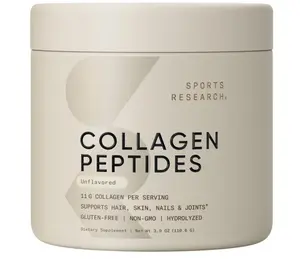Sports Research Collagen Peptides - Hydrolyzed Type 1 & 3 Collagen Powder Protein Supplement for Healthy Skin, Nails, & Joints - Easy Mixing Vital Nutrients & Proteins, Collagen for Women & Men