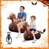 QPAU Fun Large Bull Theme Inflatable Hopper Kids Toy, Secure Large Bull Body Ride-On Jumping Toy with Hand Pump, 5+ Ages, 220 lbs Capacity, Indoor/Outdoor Play, Cool Gifts for Kids, Christmas Gifts for Boys