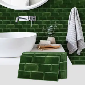 Leaf Retro Self-Adhesive Sticker, Waterproof & Splash Proof, 15x30cm, Ideal for Kitchen Backboard, Home Decoration