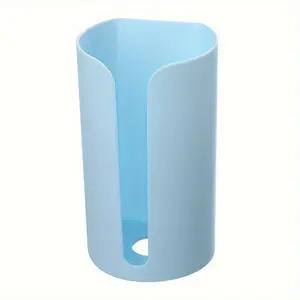 1pc Wall-mounted Nail-Free Plastic Garbage Bag Holder, Trash Bag Storage Box, Scouring Pad Container For Home Kitchen Bathroom, Trash Bag Organizer, Household Storage Supplies