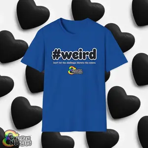 #weird text graphic T-Shirt | hashtag weird tee, quirky slogan shirt