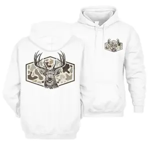 Deer Hunting Camo Hoodie – Old School Camouflage Buck Graphic Pullover, Perfect Father’S Day Gift For Dad, Husband Or Outdoorsmen, Retro Hunter Style Sweatshirt, Men’S Casual Hunting Hoodie, Unisex Long Sleeve Pullover Shirt