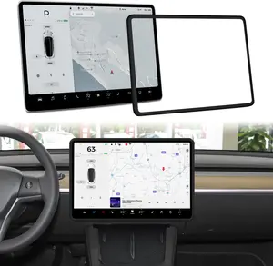 frani Screen Frame Protector White Designed for Tesla Model 3 (2025-2017), Tesla Model Y (2025-2020),Interior Decor Accessories for Tesla Model Accessories