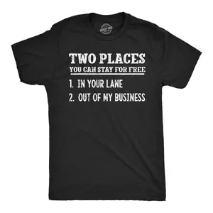 Mens Funny T Shirts Two Places You Can Stay for Free Sarcastic Novelty Graphic Tee for Men Mens Funny T Shirts Cool Vintage Fashion T-Shirt Gift Classic Menswear Funny offensive Short Sleeve Novelty Tees for Black -