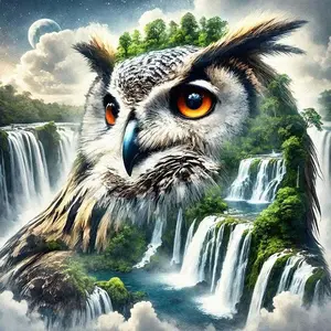 5D DIY Full Drill Diamond Painting - Diamond Painting Kit Owl Landscape Mosaic Canvas DIY Wall Art, Home Wall Decoration