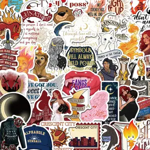 Crescent City Series Sticker, 50pcs/set Creative Cartoon Anime Decorative Sticker, DIY Decals for Water Bottle, Laptop, Phone Case, Scrapbooking, Journal Making
