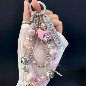 Luxury Rhinestone Butterfly Beaded Wristlet Phone Charm Strap - Sporty Protective Gear Accessory for Mobile Cases, Bags (Sports & Outdoor Use)